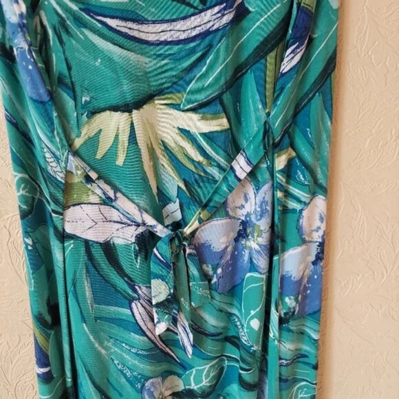 Vintage Leaf Floral Tie Back Tank Dress - Picture 6 of 9